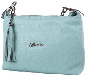 Качественная женская сумка из зернистой кожи Desisan 81438 голубого цвета