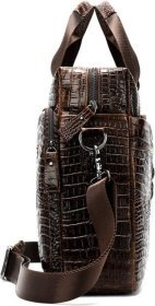 Кожаная сумка для ноутбука с тиснением под крокодила VINTAGE STYLE (14719)