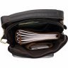 Шкіряна вертикальна наплічна сумка з ручкою в чорному кольорі VINTAGE STYLE (14765) - 5