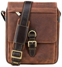 Чоловіча шкіряна сумка-планшет вертикального типу у коричневому кольорі Visconti 81938