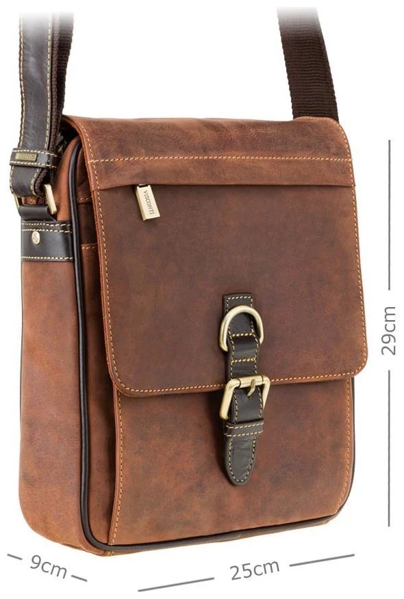 Мужская кожаная сумка-планшет вертикального типа в коричневом цвете Visconti 81938 modnotak фото №2