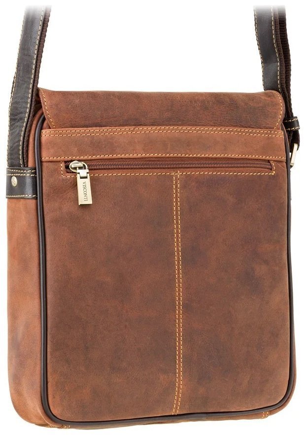 Мужская кожаная сумка-планшет вертикального типа в коричневом цвете Visconti 81938 modnotak фото №3