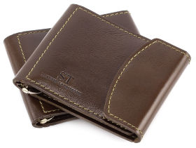 Коричневый зажим для денег с фиксатором ST Leather (16844)