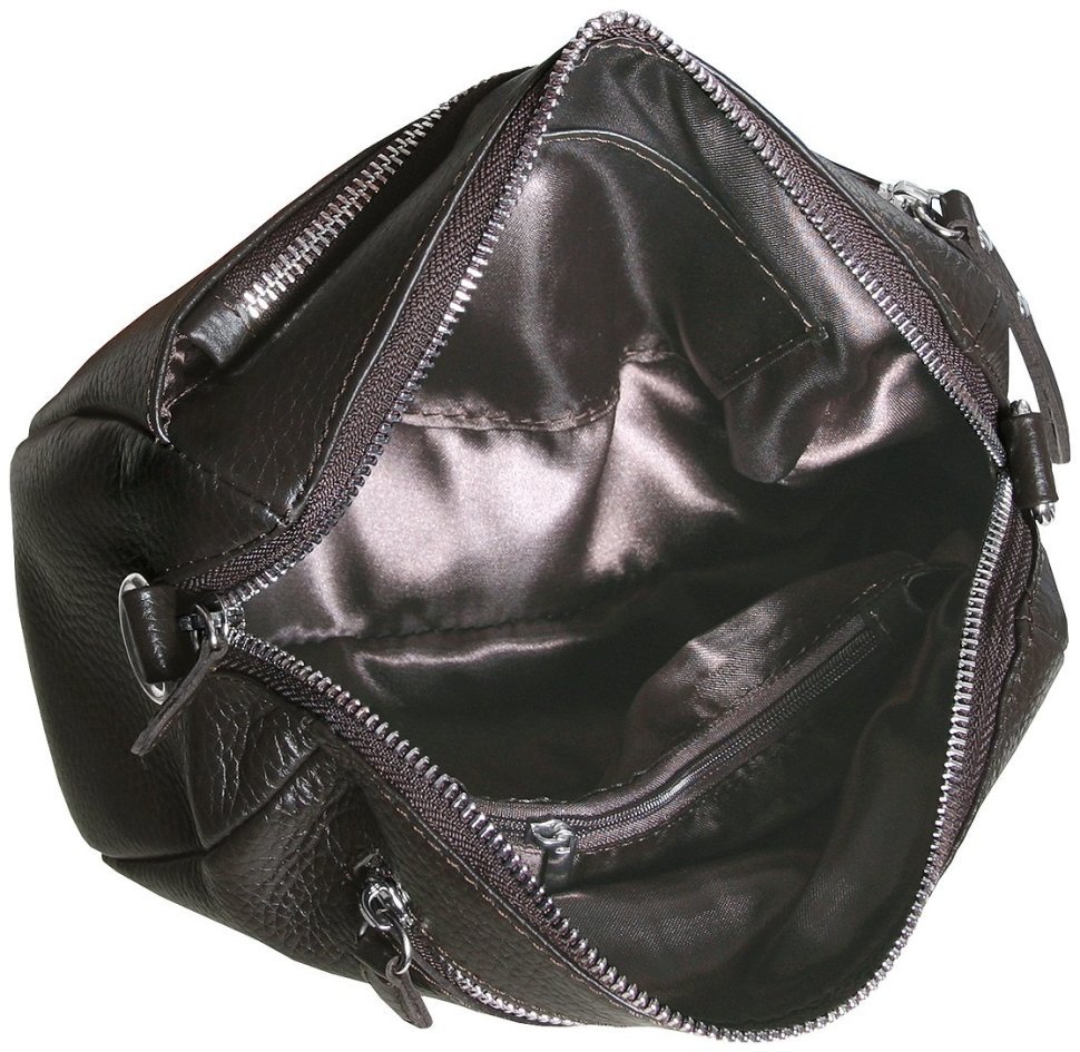 Женская сумка кросс боди из фактурной кожи коричневого цвета Vip Collection 102338 фото №5 Женская сумка кросс боди из фактурной кожи коричневого цвета Vip Collection 102338 modnotak фото №5