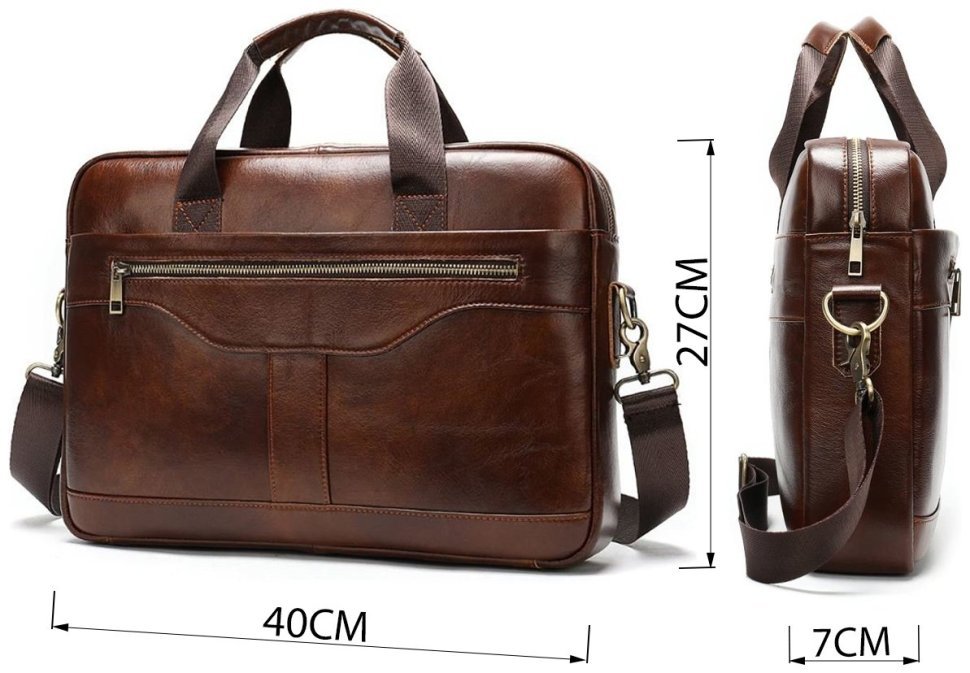 Мужская деловая кожаная сумка под ноутбук и документы А4 VINTAGE STYLE (14837) modnotak фото №11