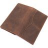 Мужской купюрник из винтажной кожи коричневого цвета под карты и права Vintage (14615) - 2