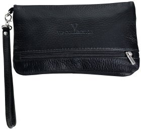 Клатч из натуральной зернистой кожи Vip Collection 102638 (черный)