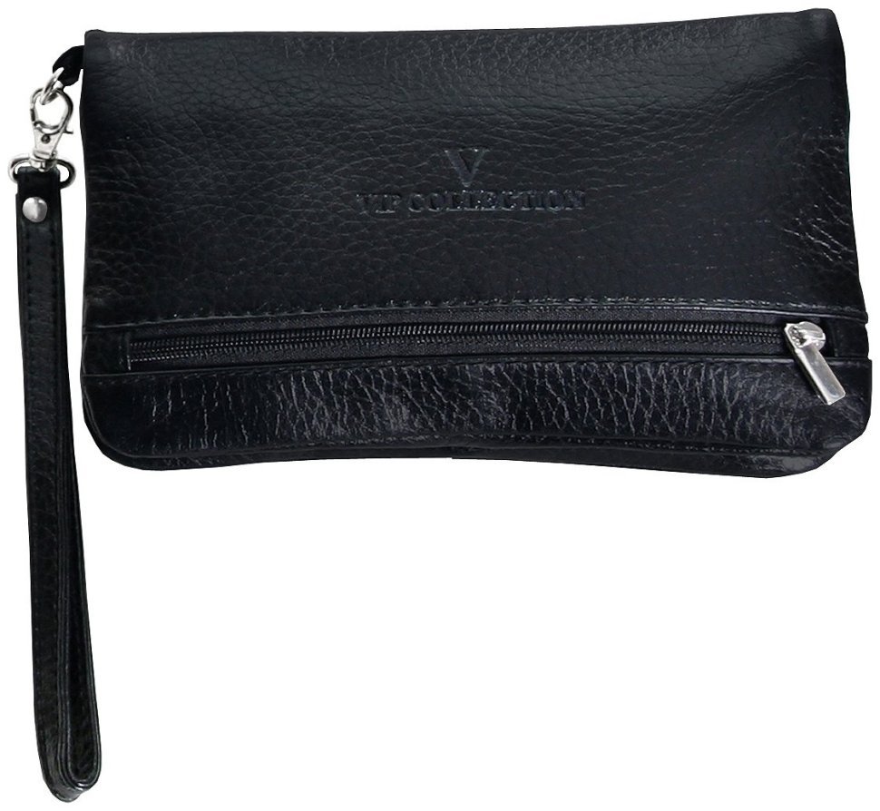 Клатч із натуральної зернистої шкіри Vip Collection 102638 (чорний) modnotak фото №2