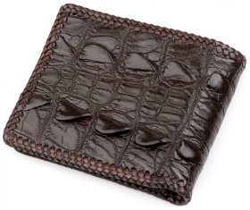 Портмоне коричневе з натуральної шкіри крокодила CROCODILE LEATHER (2418238)