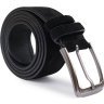 Черный мужской замшевый ремень широкого типа с классической пряжкой Vintage (2420733) - 2