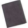 Маленьке чорне портмоне з натуральної шкіри на кнопці Tony Bellucci (10677) - 3