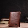 Вертикальний чоловічий гаманець із натуральної шкіри флотар коричневого кольору CANPELLINI (2421874) - 6