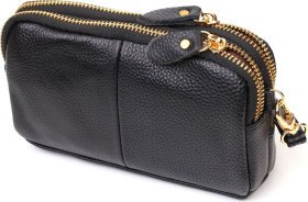 Чорний клатч на два відділення з натуральної шкіри Vintage (2422088)