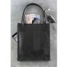 Чорна сумка шоппер з натуральної шкіри на блискавці BlankNote Бетсі (12637) - 4