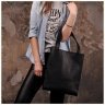Черная сумка шоппер из натуральной кожи на молнии BlankNote Бэтси (12637) - 10