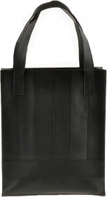 Чорна сумка шоппер з натуральної шкіри на блискавці BlankNote Бетсі (12637)