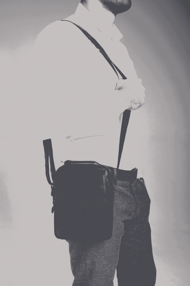 Компактна чоловіча наплічна сумка-барсетка з натуральної шкіри Tiding Bag (15913)