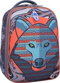 Оригінальний шкільний рюкзак для хлопчика з текстилю з принтом вовка Bagland (53838)