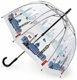 Зонт-трость женский Fulton National Gallery Birdcage-2 L848 National Gallery Skyline (механика, трость, прозрачный с принтом архитектуры Лондона) 93838