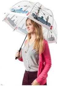 Зонт-трость женский Fulton National Gallery Birdcage-2 L848 National Gallery Skyline (механика, трость, прозрачный с принтом архитектуры Лондона) 93838