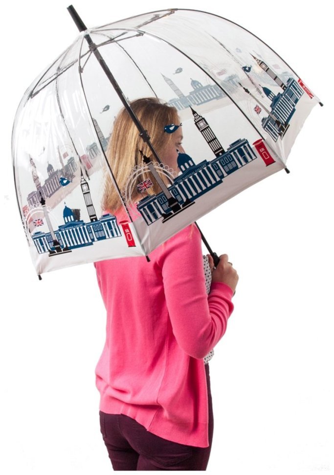 Зонт-трость женский Fulton National Gallery Birdcage-2 L848 National Gallery Skyline (механика, трость, прозрачный с принтом архитектуры Лондона) 93838 modnotak фото №3