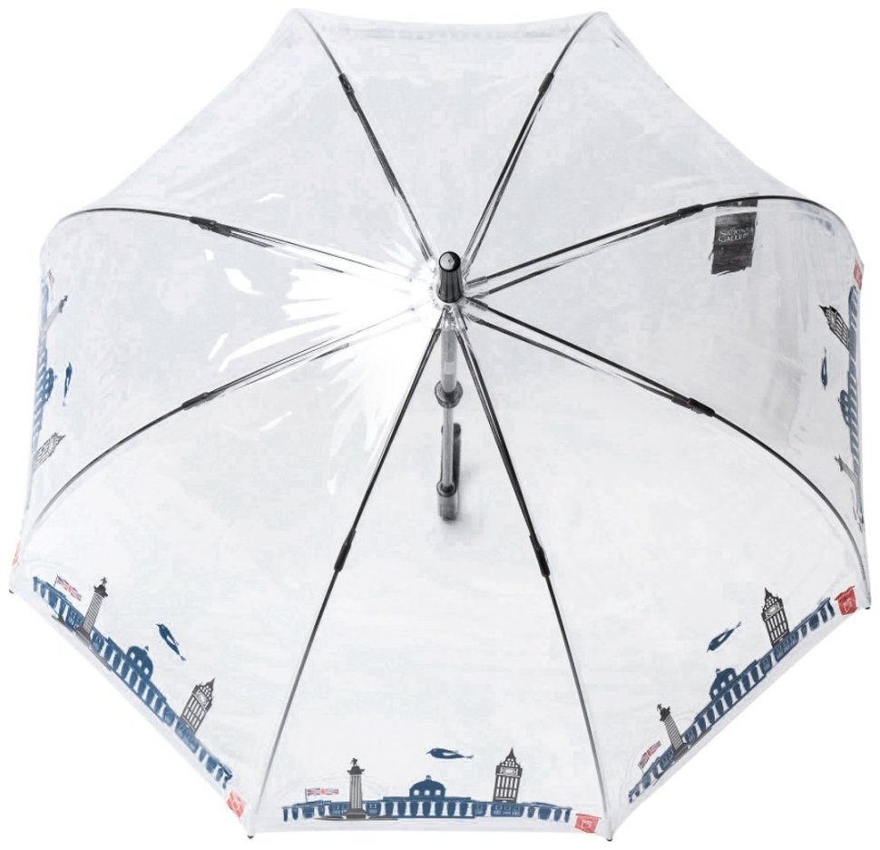 Зонт-трость женский Fulton National Gallery Birdcage-2 L848 National Gallery Skyline (механика, трость, прозрачный с принтом архитектуры Лондона) 93838 modnotak фото №4