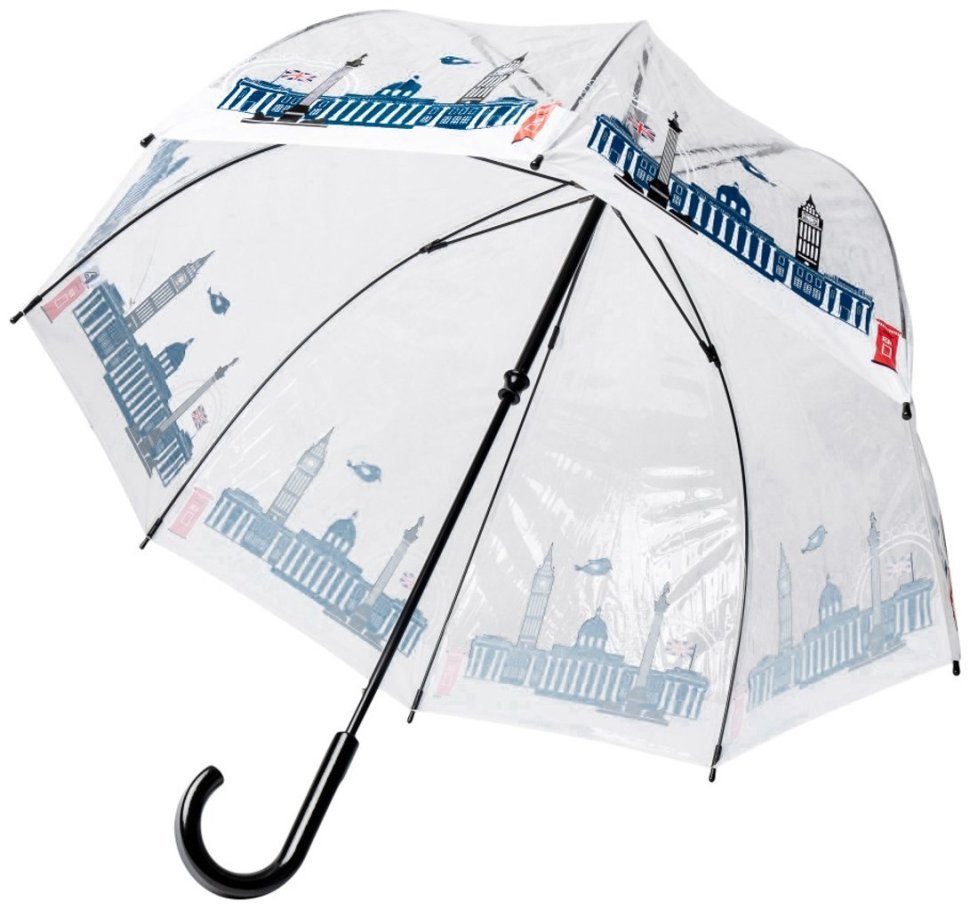 Зонт-трость женский Fulton National Gallery Birdcage-2 L848 National Gallery Skyline (механика, трость, прозрачный с принтом архитектуры Лондона) 93838 modnotak фото №5