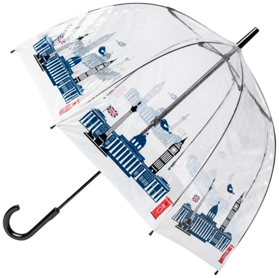 Зонт-трость женский Fulton National Gallery Birdcage-2 L848 National Gallery Skyline (механика, трость, прозрачный с принтом архитектуры Лондона) 93838 modnotak фото №10