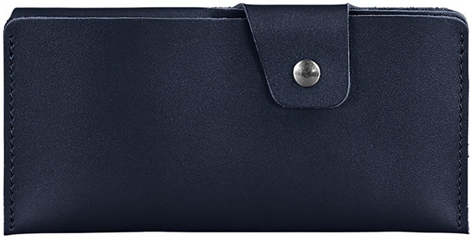 Місткий шкіряний гаманець темно-синього кольору BlankNote (12600)