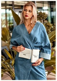 Набор белых женских сумок из натуральной кожи BlankNote Mini (12803)