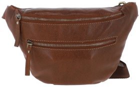 Мужская сумка на пояс из натуральной гладкой кожи Ashwood M54 коричневого цвета 94138