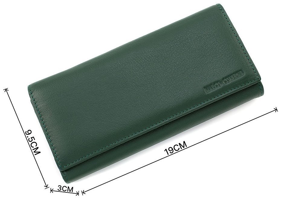 Жіночий шкіряний гаманець зеленого кольору Marco Coverna (17554) modnotak фото №3