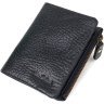 Темно-синій гаманець подвійного складання з фактурної шкіри на кнопці Tony Bellucci (2422021) - 1