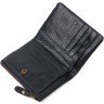 Темно-синій гаманець подвійного складання з фактурної шкіри на кнопці Tony Bellucci (2422021) - 3