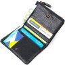 Темно-синій гаманець подвійного складання з фактурної шкіри на кнопці Tony Bellucci (2422021) - 4