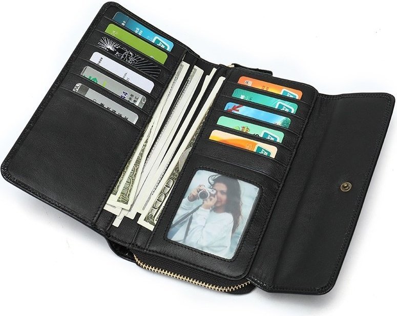 Функціональний гаманець - клатч з натуральної гладкої шкіри VINTAGE STYLE (20045)