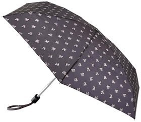 Жіноча парасолька Fulton L501-038697 Tiny-2 Sidney Squirrel (Чорна з принтом білки, складана, механіка) 94338