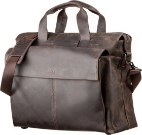 Велика чоловіча сумка-портфель із вінтажної шкіри з ручками SHVIGEL (11119)