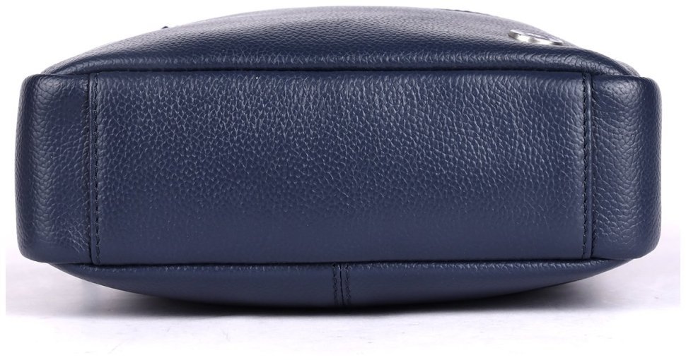 Сумка планшет для мужчин из кожи флотар через плече Brampton London Crossflow 94538 синего цвета modnotak фото №6