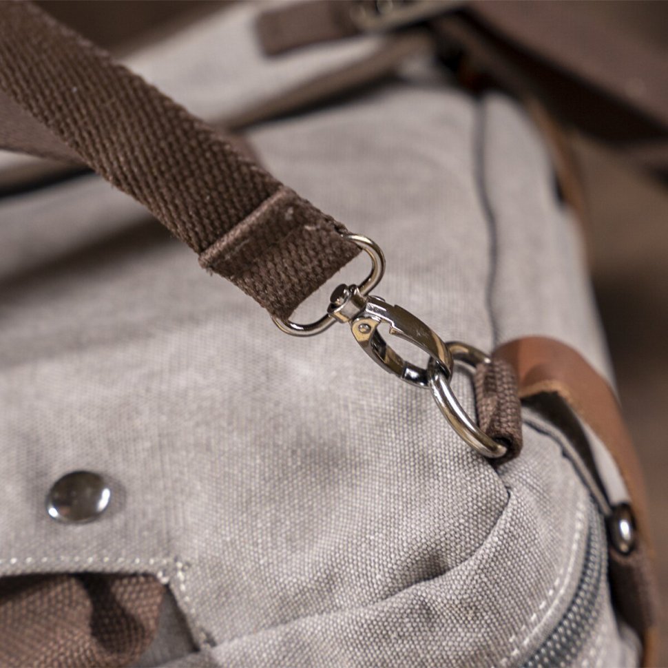 Вместительная сумка-трансформер серого цвета из текстиля Vintage (20151) фото №8 Вместительная сумка-трансформер серого цвета из текстиля Vintage (20151) modnotak фото №8