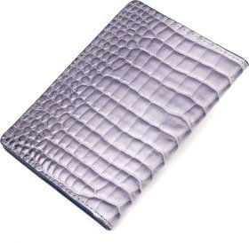 Синяя обложка на паспорт из фактурной кожи под рептилию KARYA (2420924)