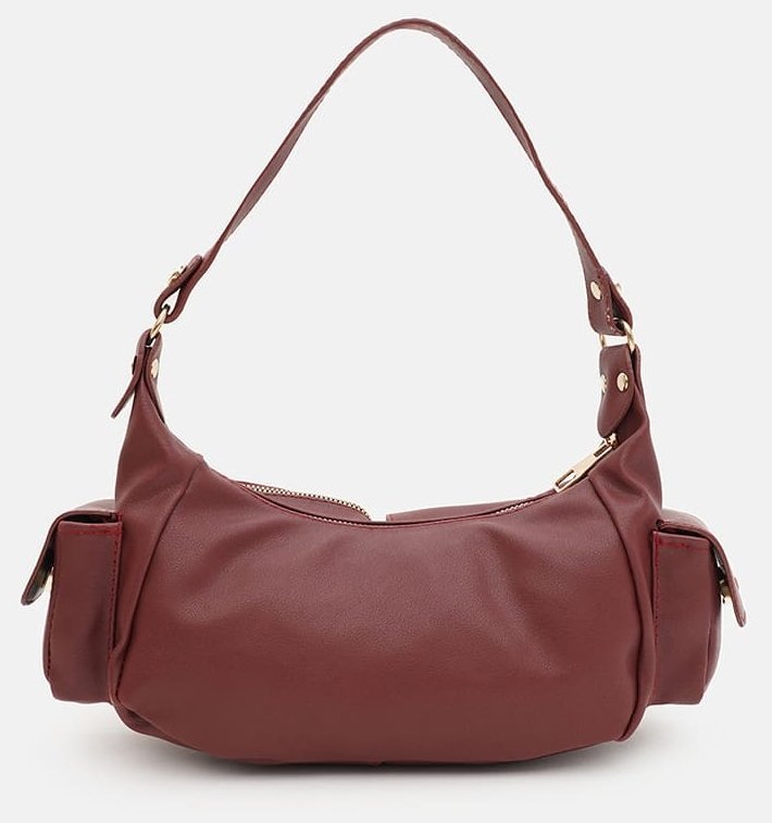 Вместительная женская сумка из качественного кожзама бордового цвета Monsen 94638 фото №3 Вместительная женская сумка из качественного кожзама бордового цвета Monsen 94638 modnotak фото №3