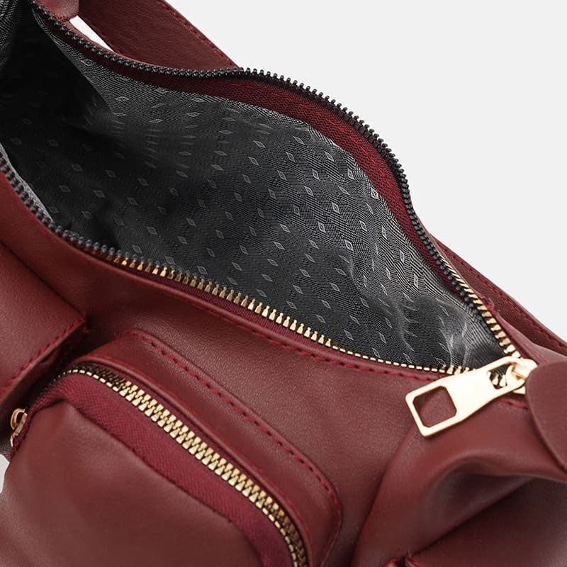 Вместительная женская сумка из качественного кожзама бордового цвета Monsen 94638 фото №5 Вместительная женская сумка из качественного кожзама бордового цвета Monsen 94638 modnotak фото №5