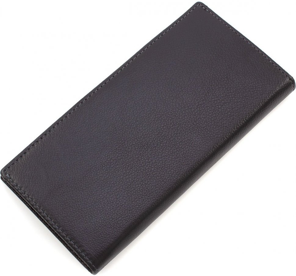 Чорний купюрник з натуральної шкіри на магнітах MD Leather (18899)