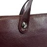 Бордовая кожаная сумка из натуральной кожи с ручками DESISAN (19109) - 4