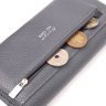 Сірий жіночий гаманець із натуральної шкіри флотар із клапаном на магнітах KARYA (2421024) - 7