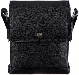 Наплечная сумка черного цвета из натуральной кожи Desisan (1354-01)