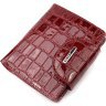 Червоний жіночий гаманець з натуральної шкіри з тисненням під крокодила KARYA (2421124) - 1