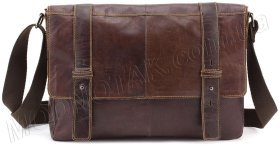 Винтажная сумка-мессенджер коричневого цвета KLEVENT (11532)