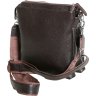 Коричневая мужская сумка на плечо из натуральной кожи флотар на молнии Vip Collection (21091) - 2